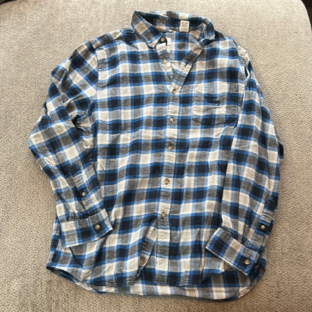 Blue and grey flannel long sleeve